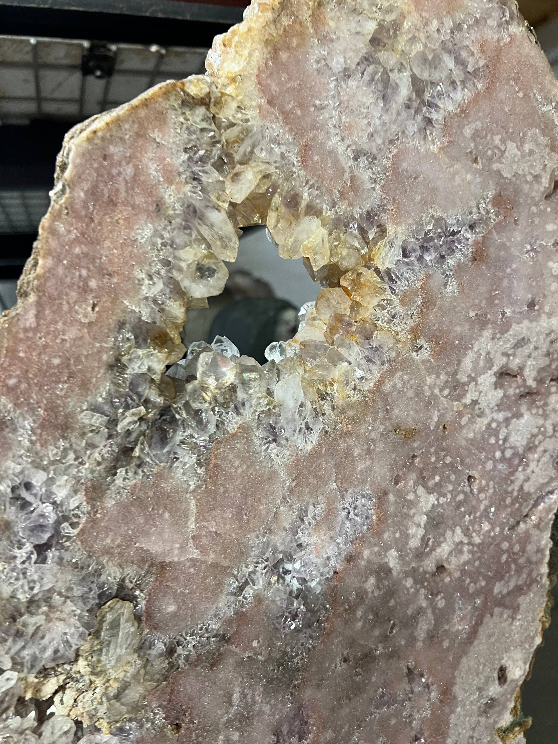 Rose amethyst wings on stand – view 1