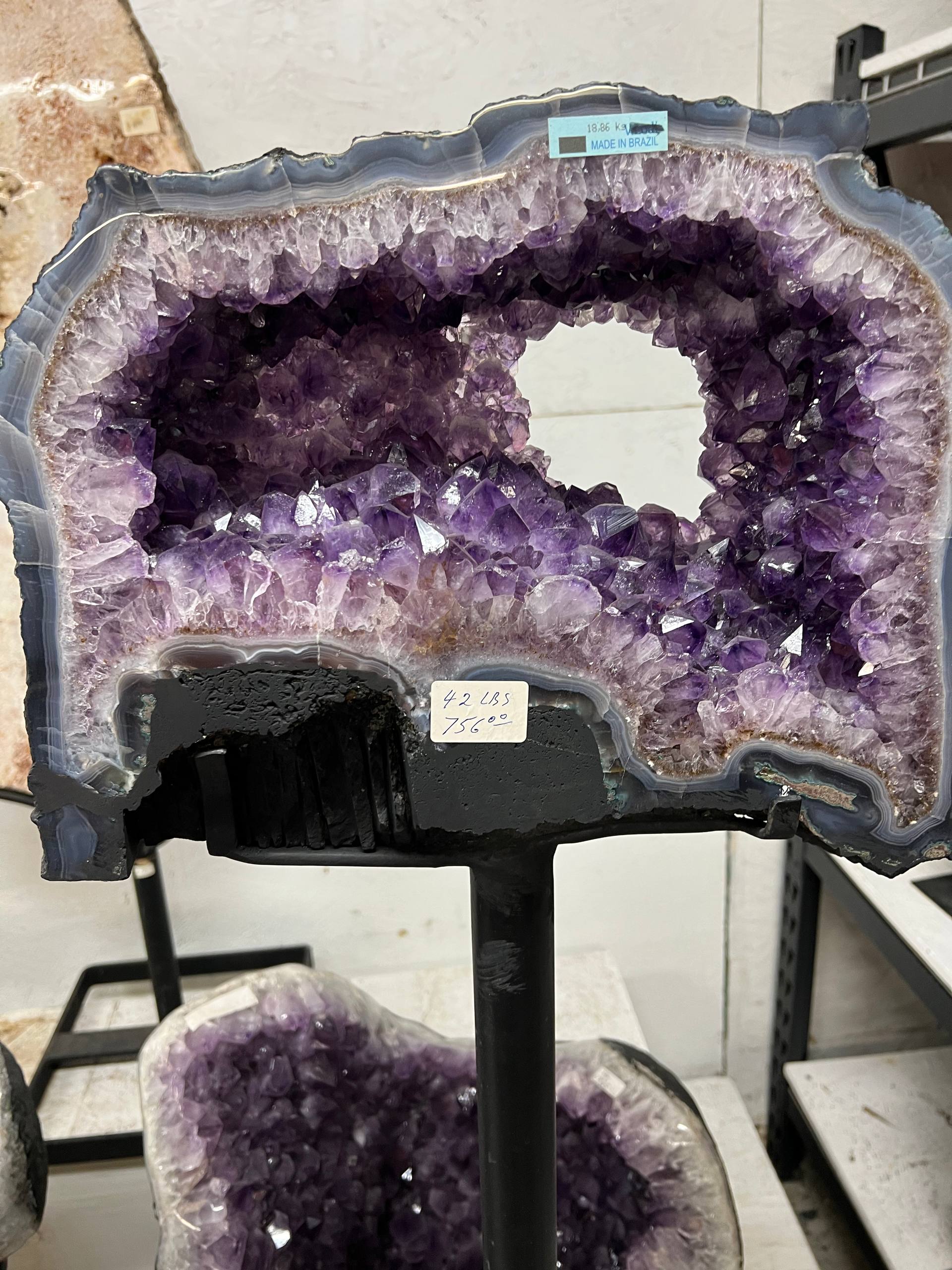 Beautiful geode on stands for display – view 3