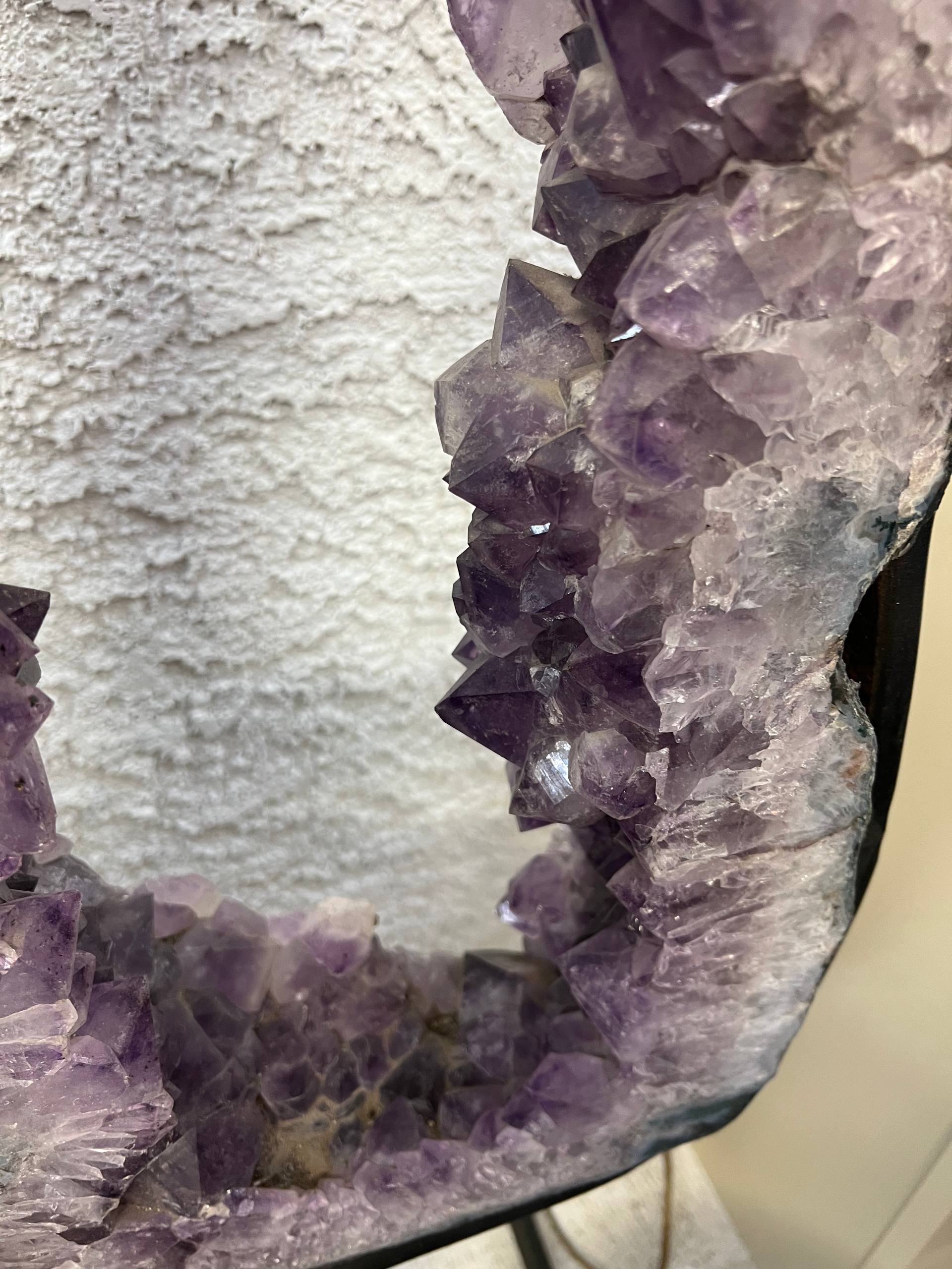 Amethyst Geode large slab tall on stands – view 6