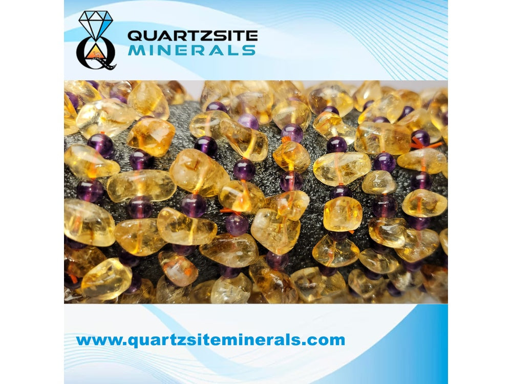 Citrine free form medium  beads bracelets