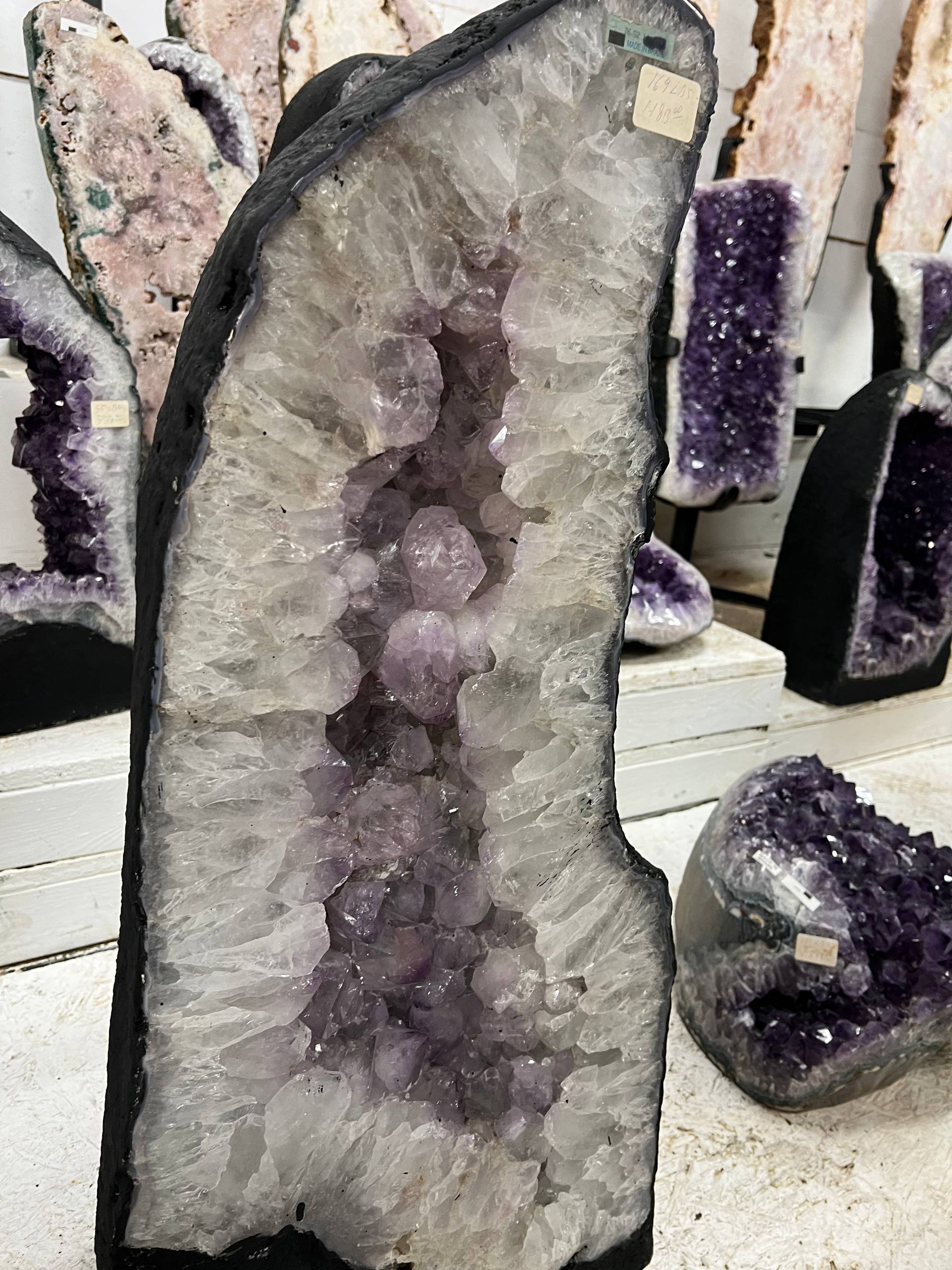 Amethyst geode stands by itself – view 3