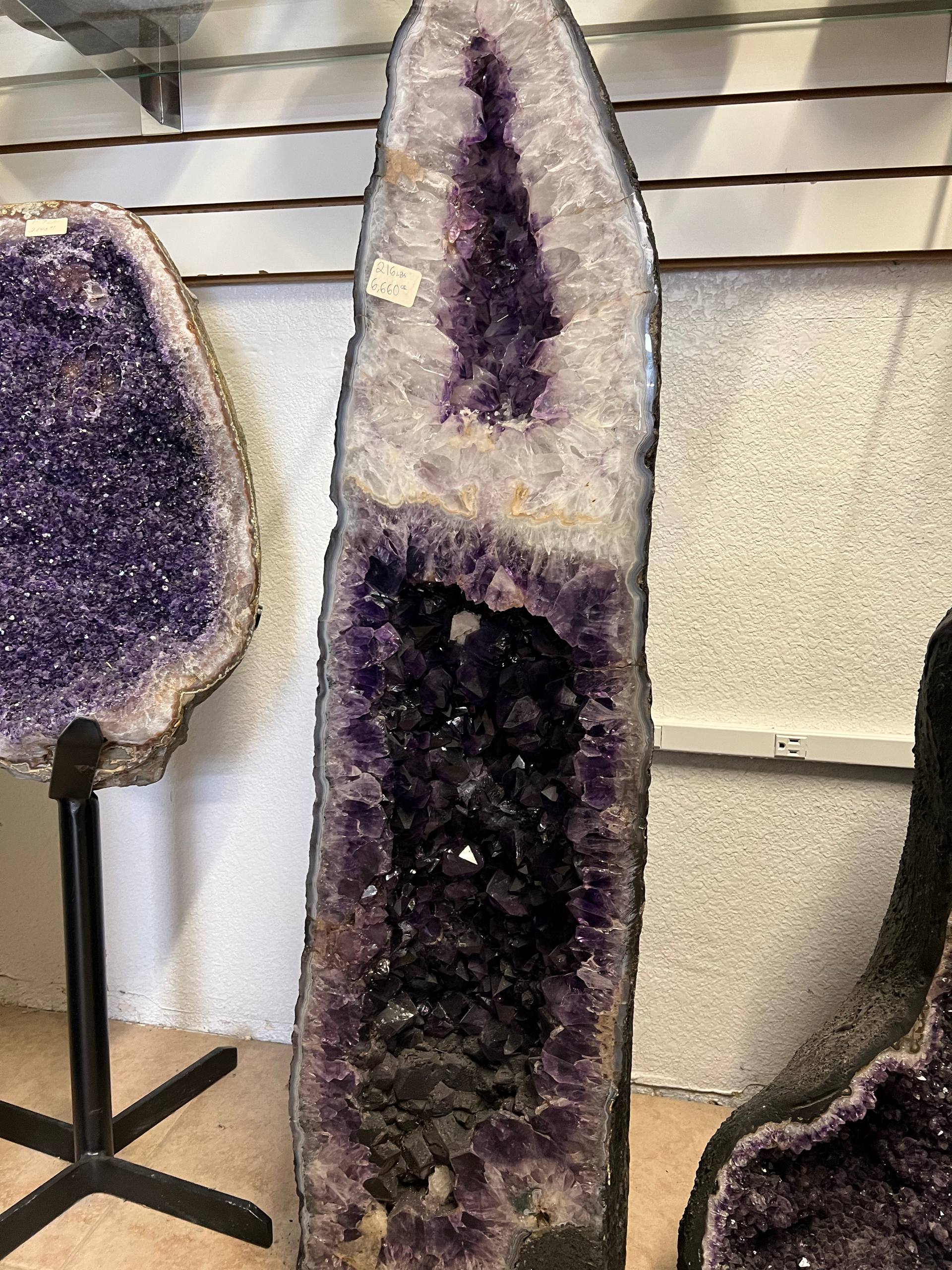 Amethyst tall geode beautiful purple color – view 10