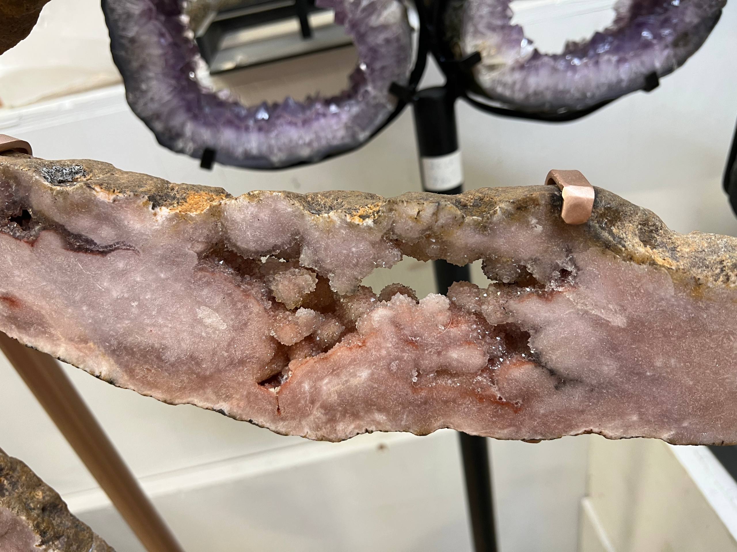 Pink amethyst on stand – view 11