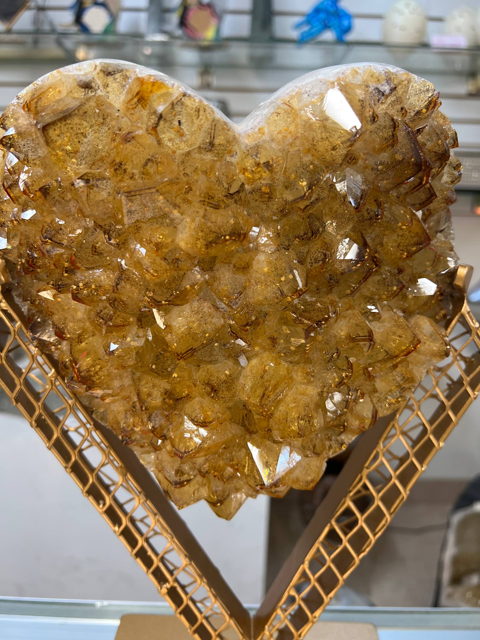 Citrine hearts with stands – view 9