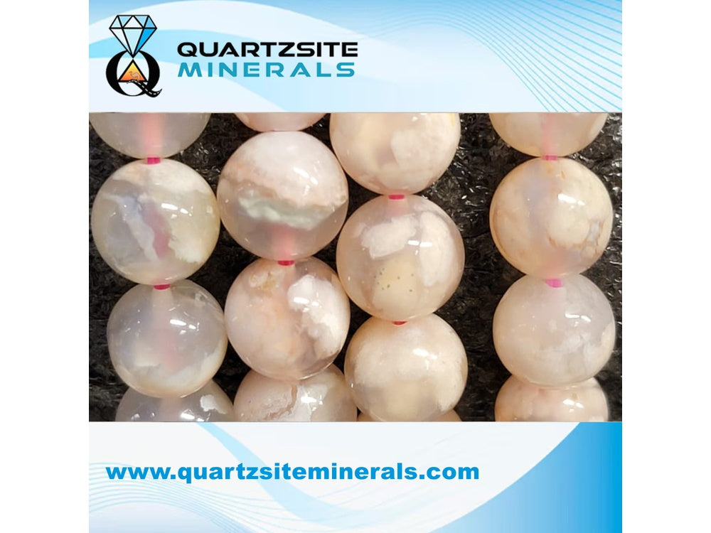 Flower Agates Round Beads