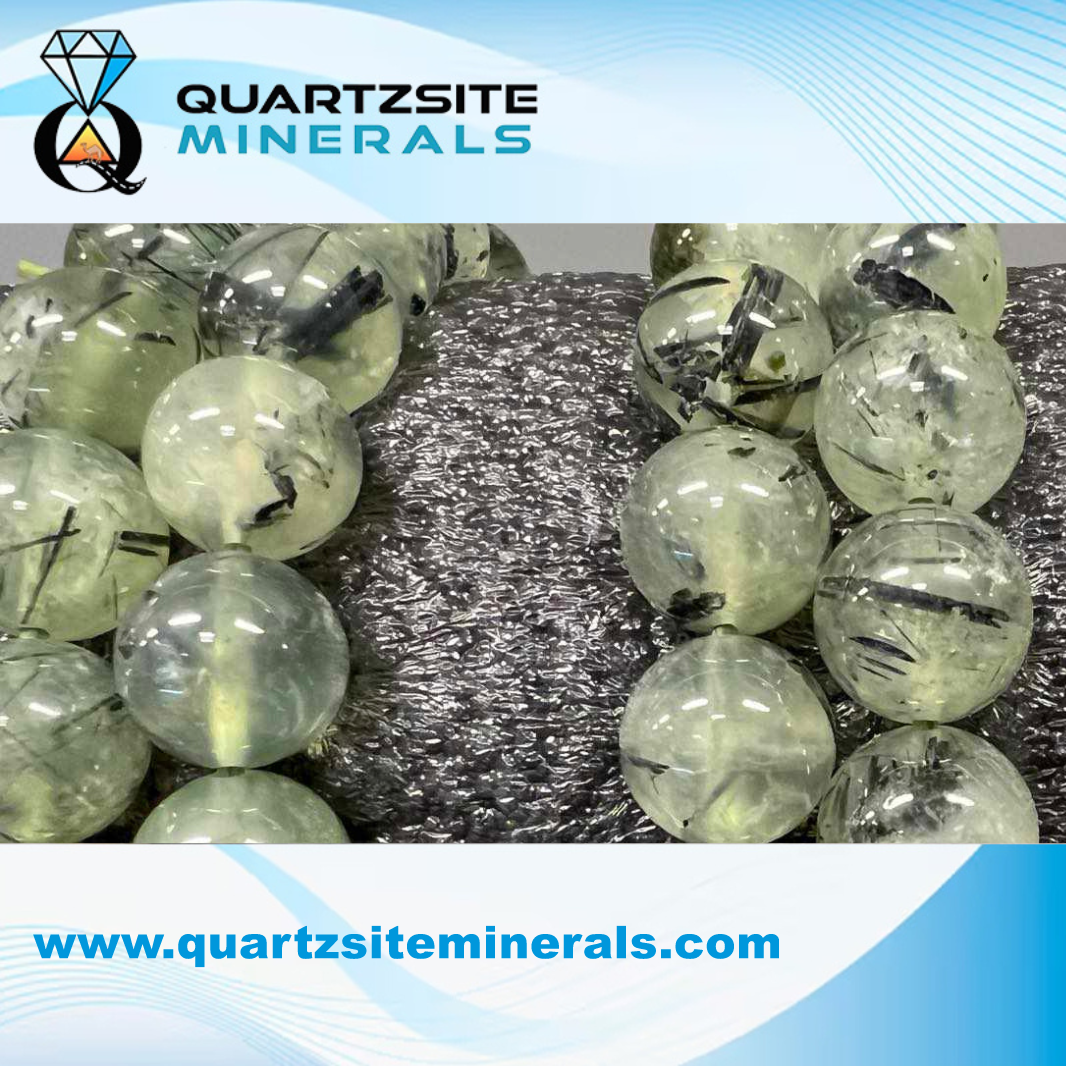 Prehnite vs green tourmaline quartz bracelets