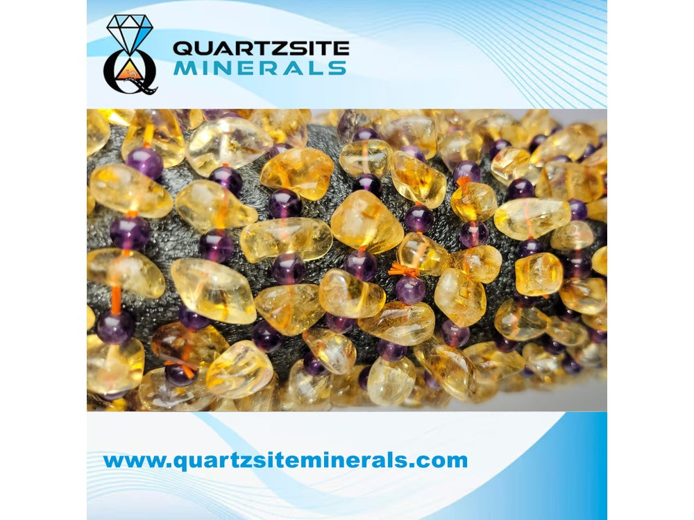 Citrine free form medium  beads bracelets