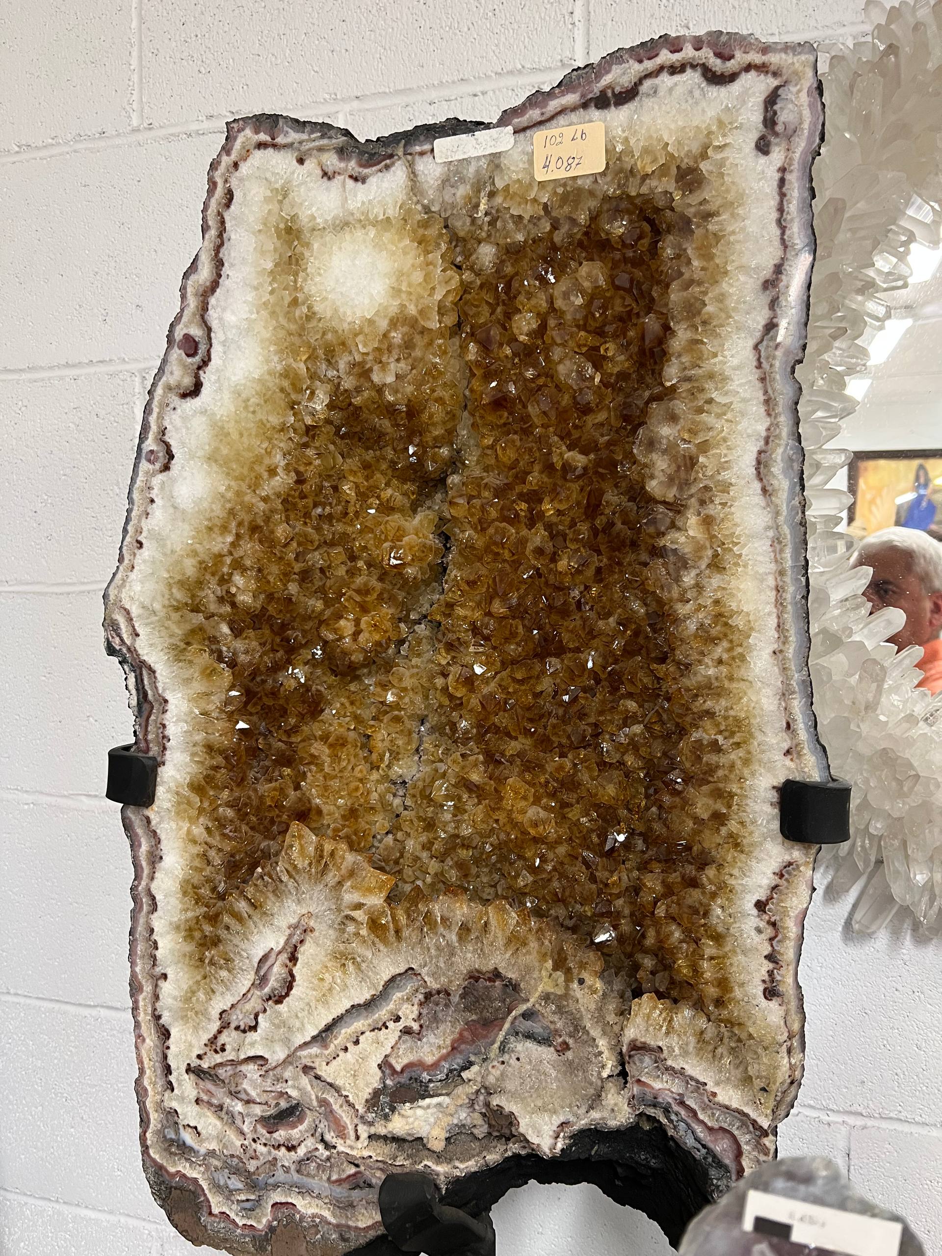 Citrine clusters on stand – view 2