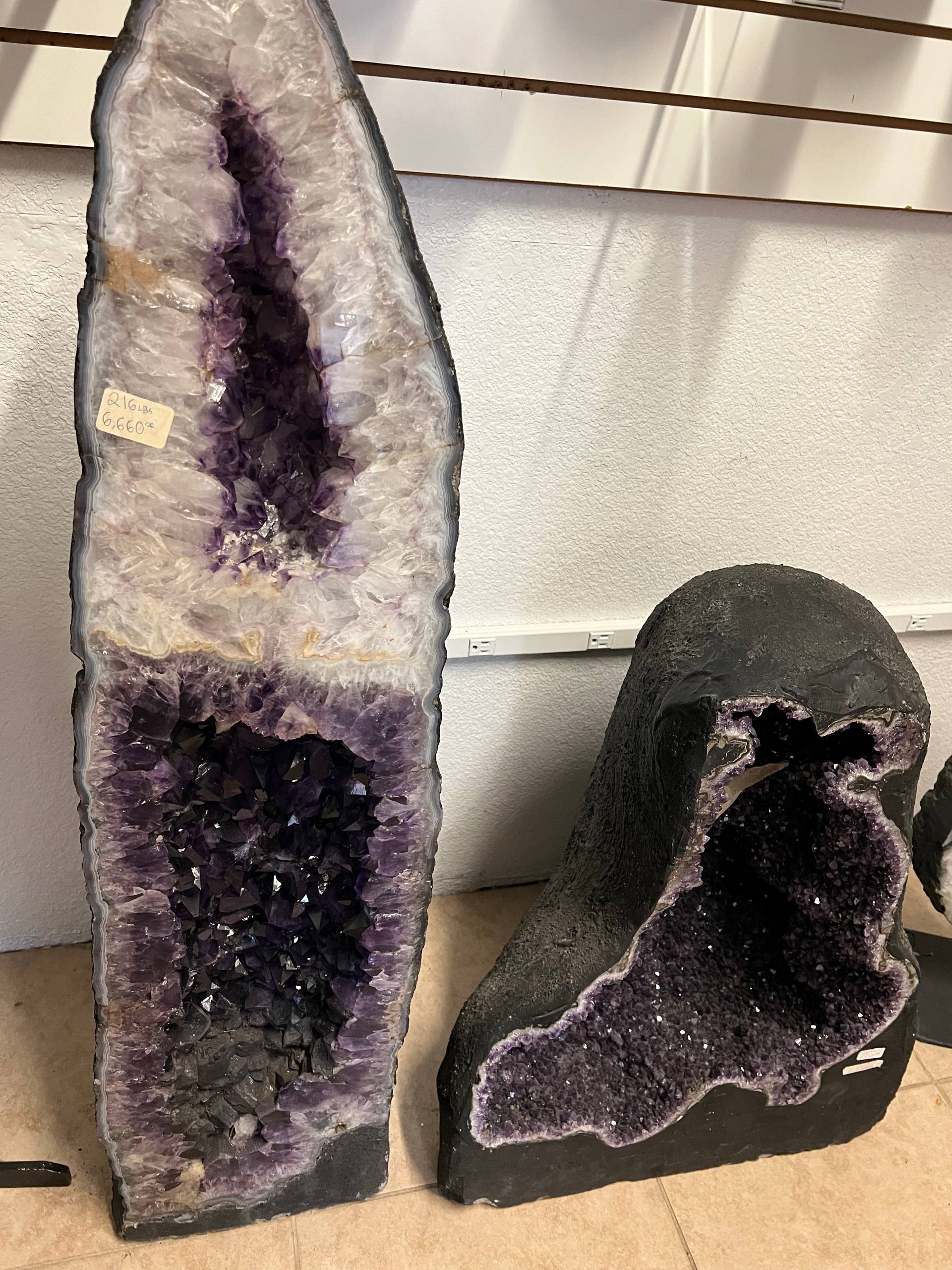 Amethyst tall geode beautiful purple color – view 2