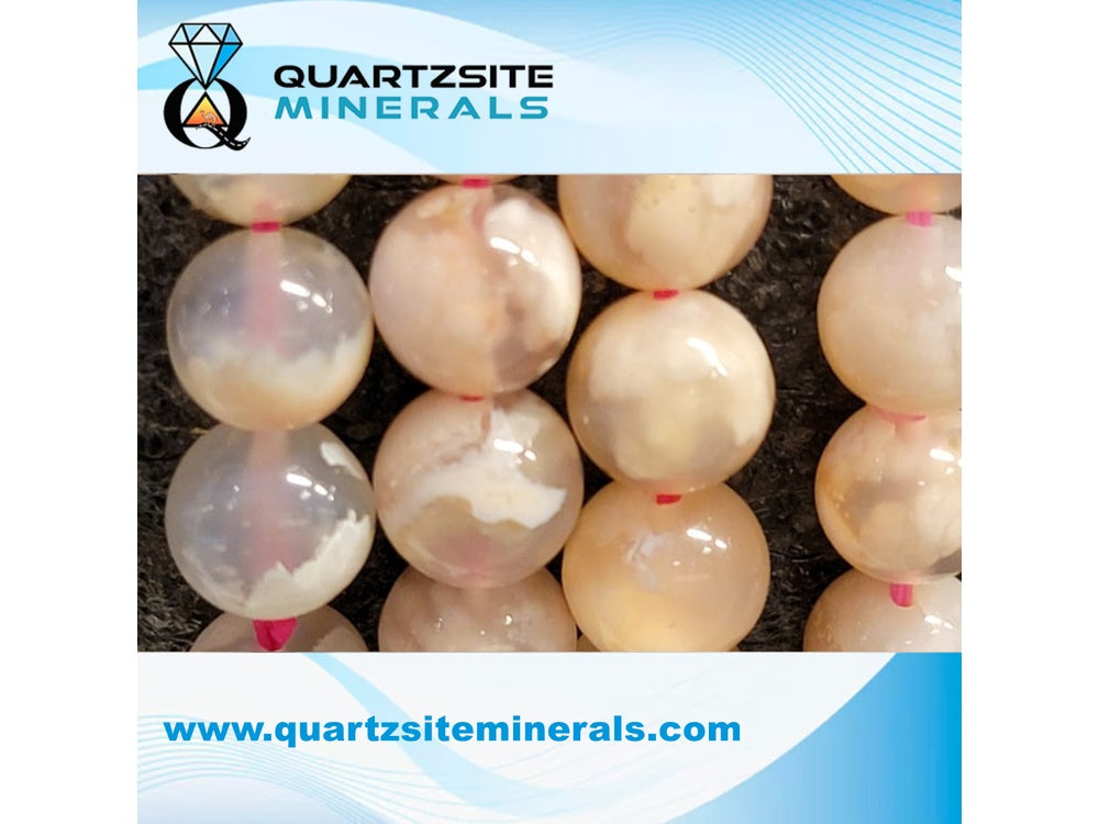 Flower Agates Round Beads