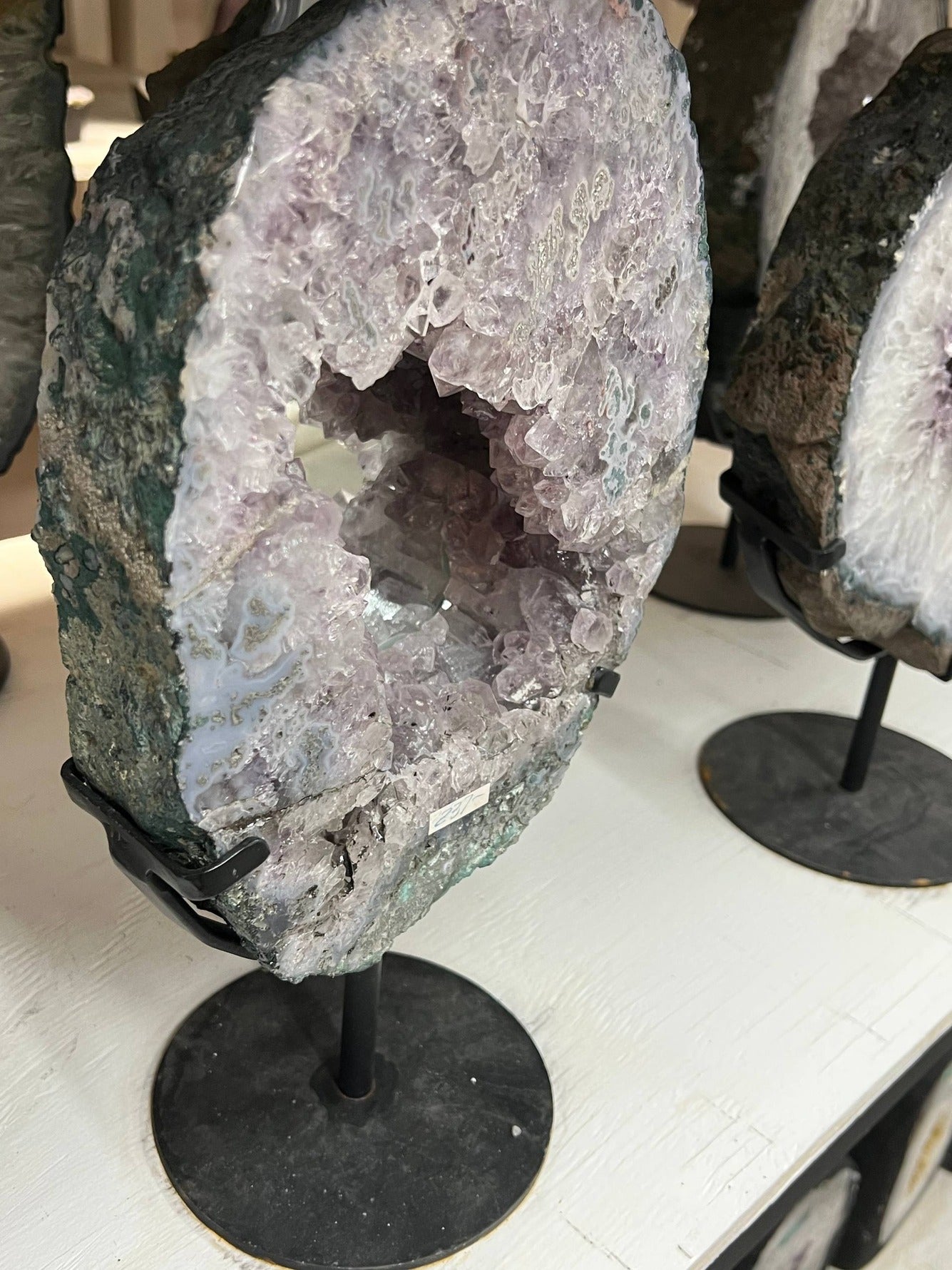 Amethyst Geode Mirror on Stand – view 4