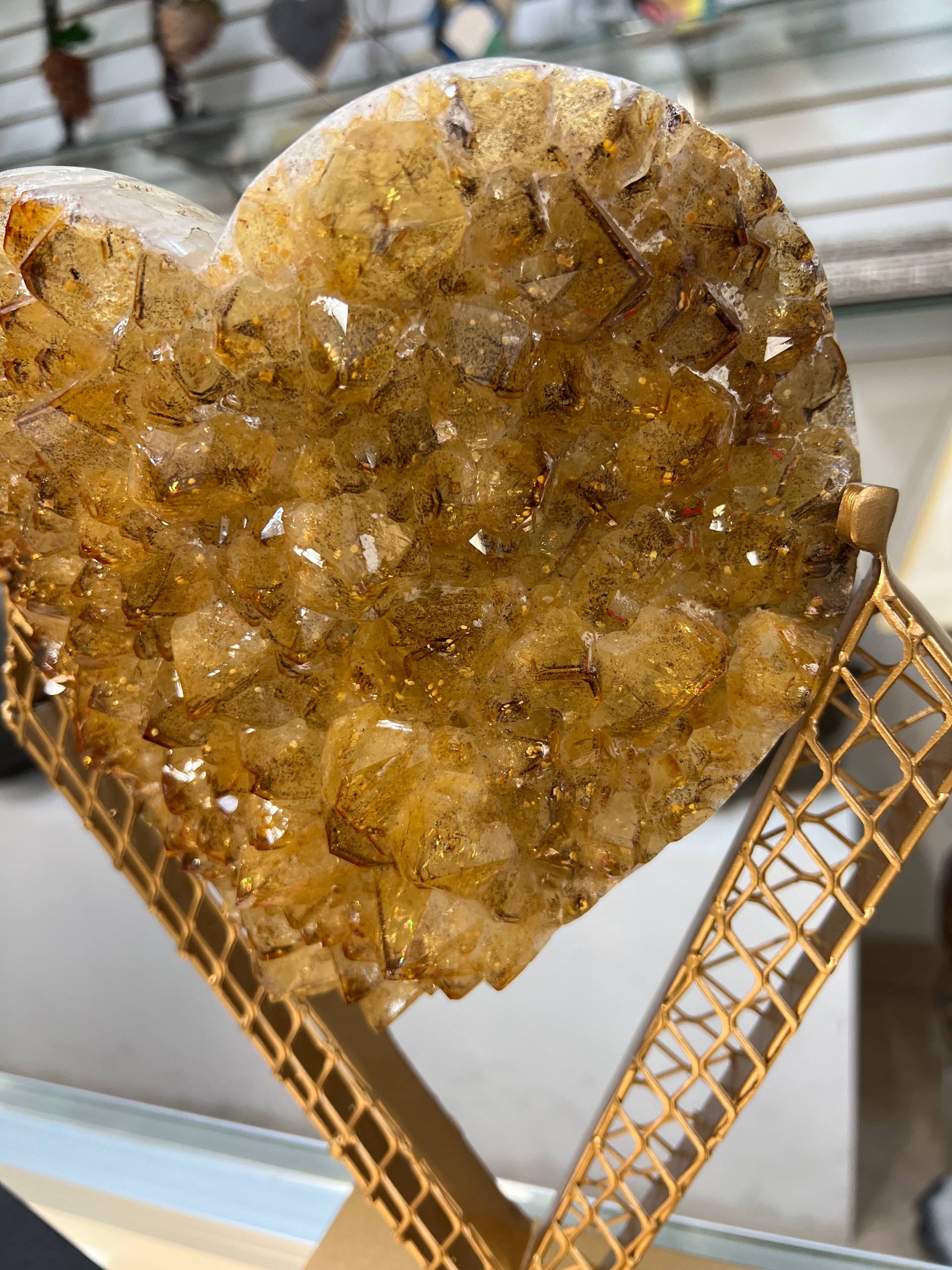 Citrine hearts with stands – view 8