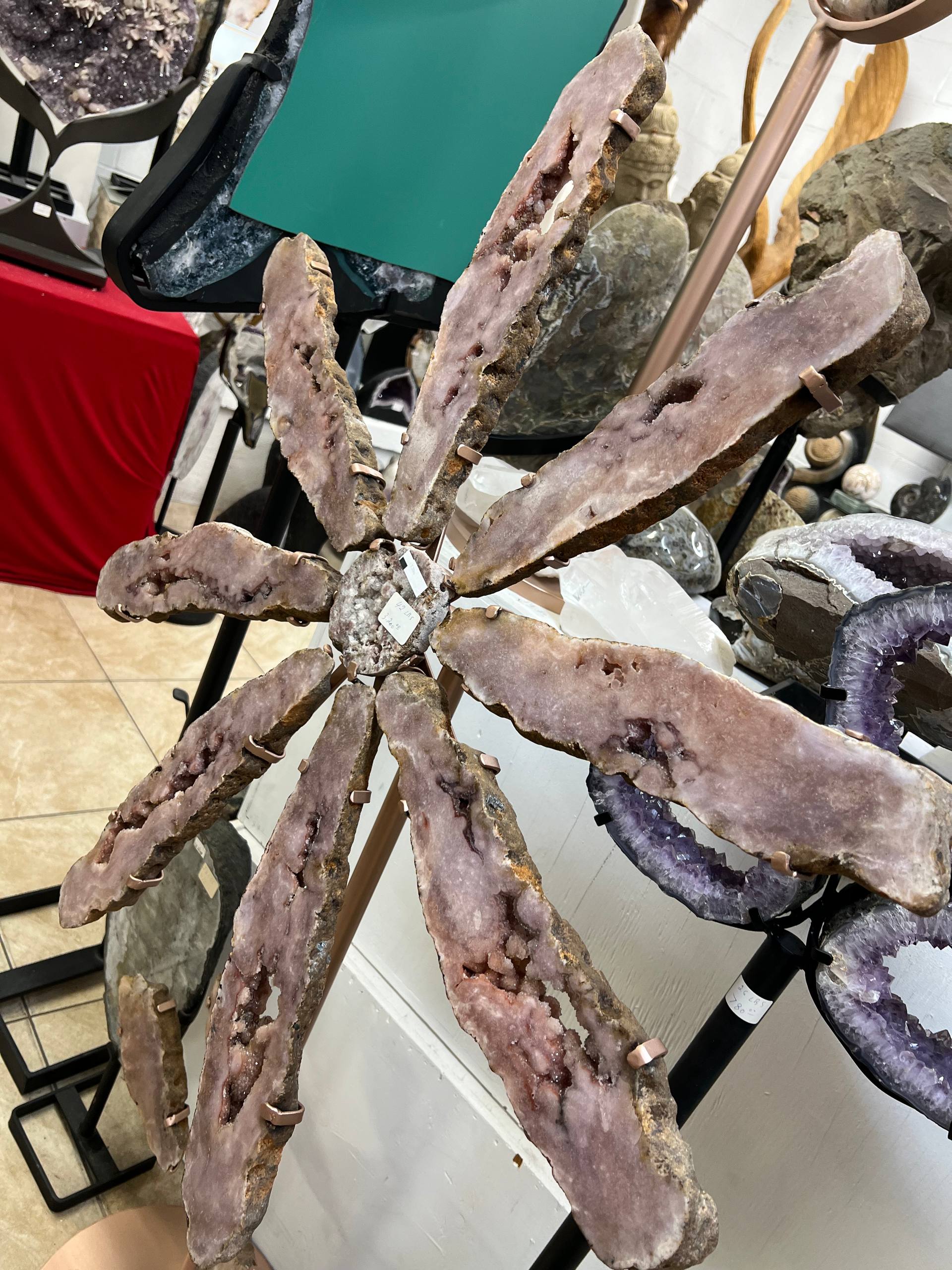 Pink amethyst on stand – view 13