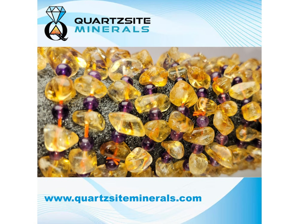 Citrine freeform beads medium bracelets