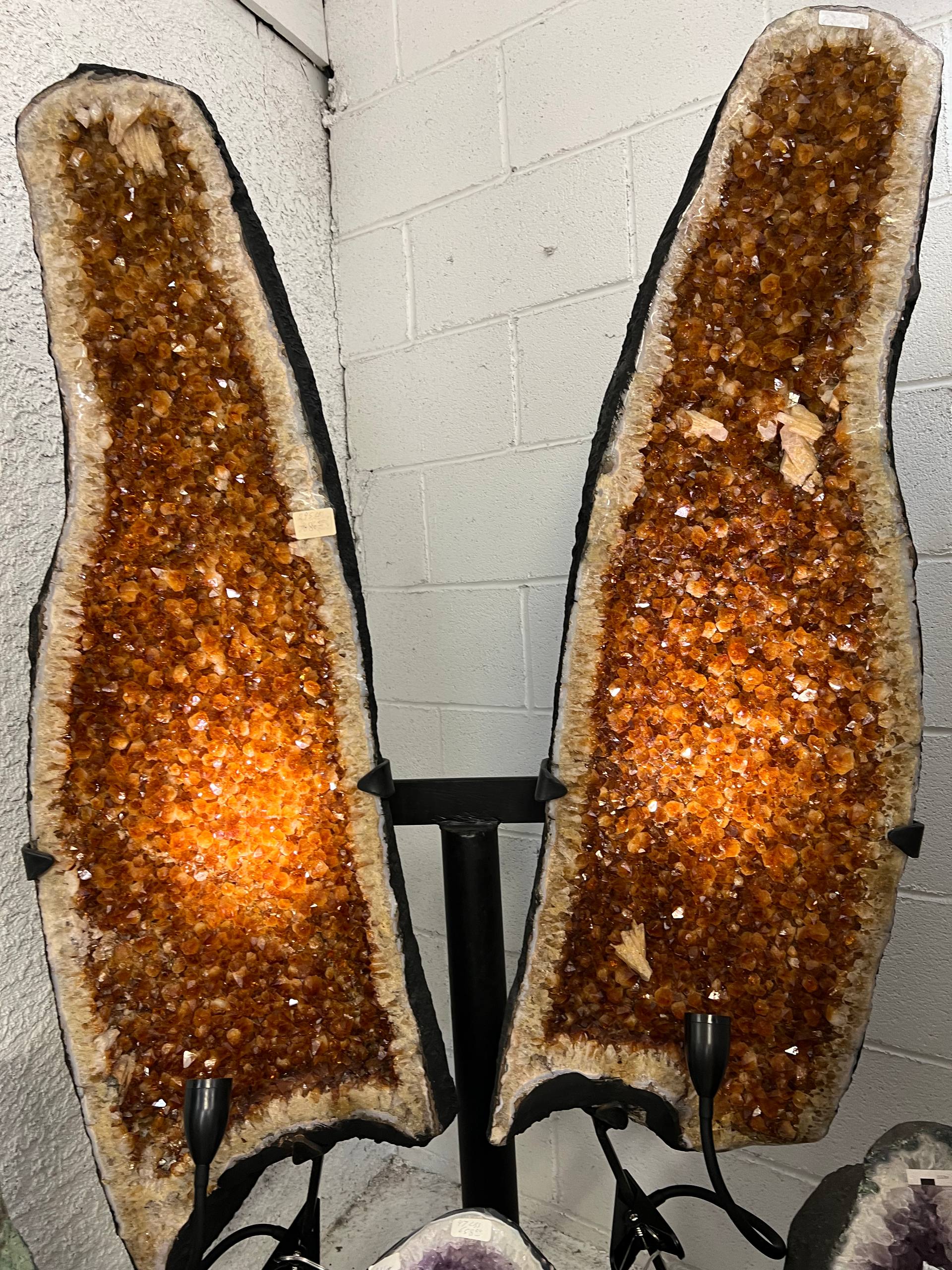 2 pairs citrine clusters on stand – view 12
