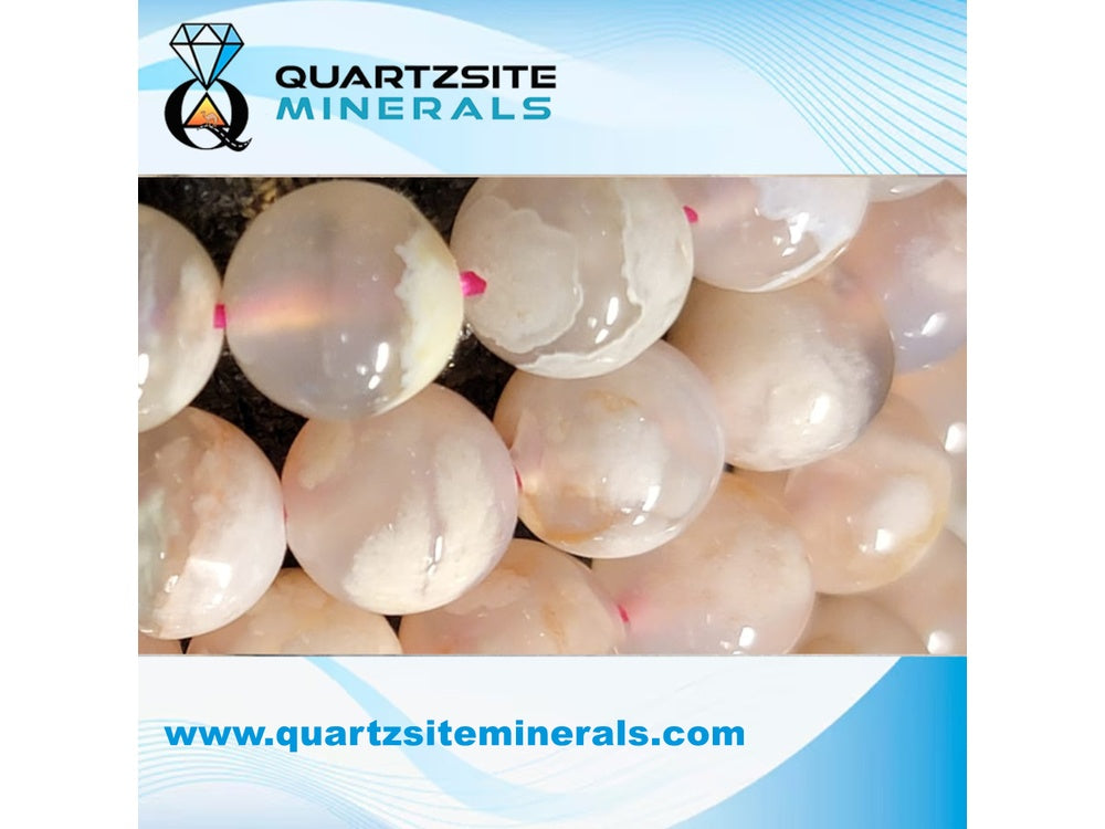 Flower Agates Round Beads
