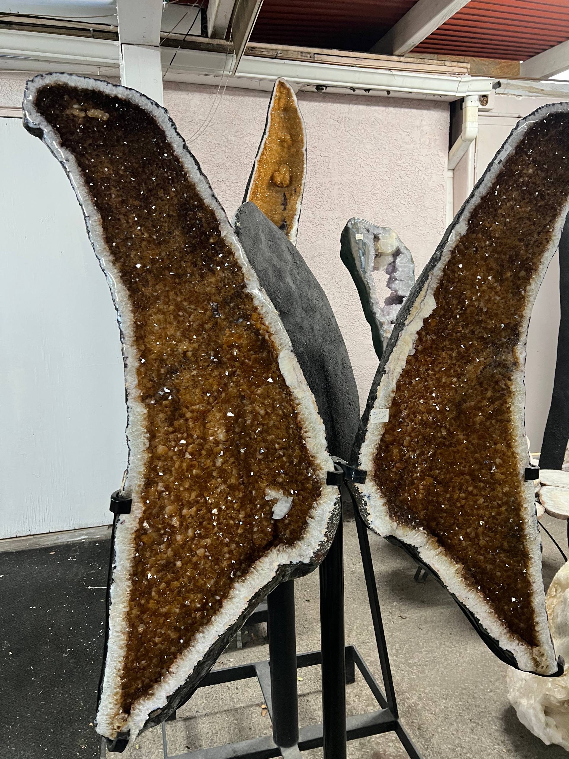 Beautiful citrine wings on stands – view 2