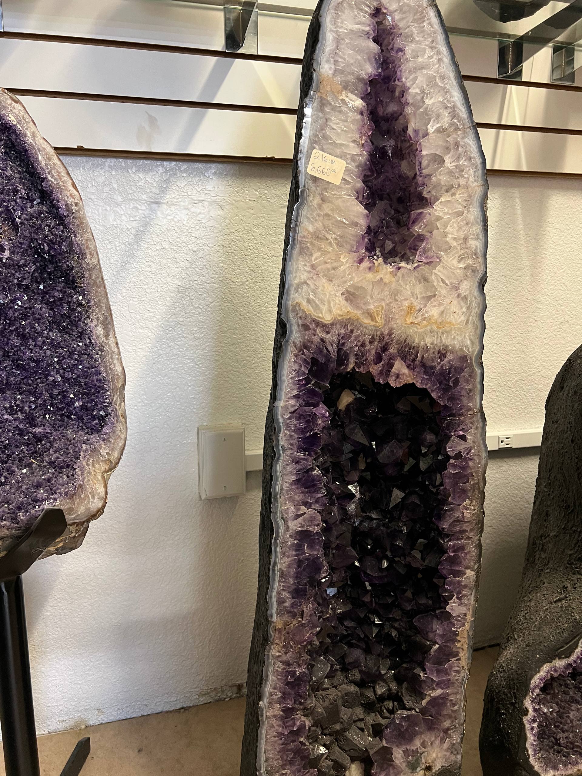 Amethyst tall geode beautiful purple color – view 4