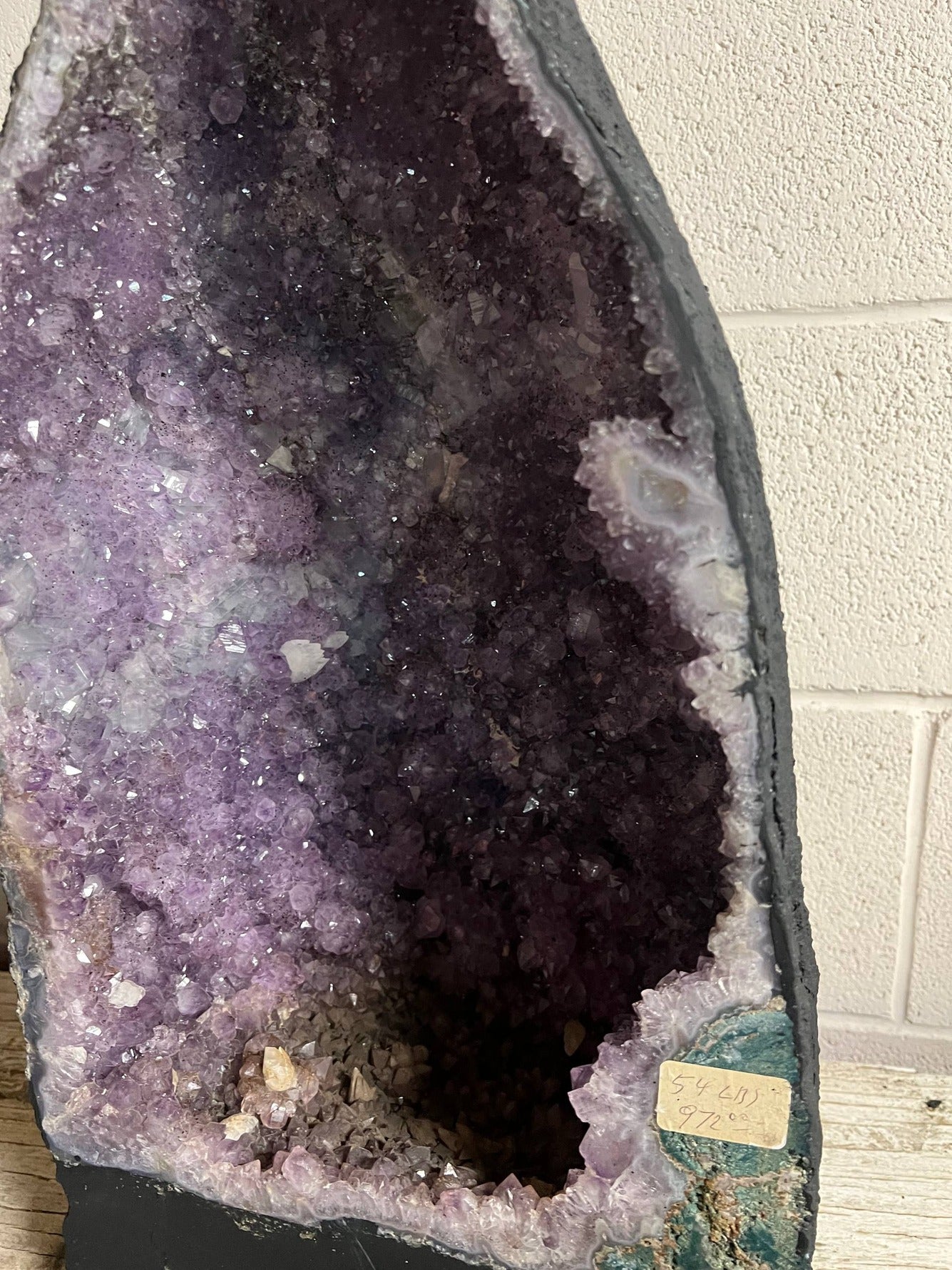 Beautiful dark color amethyst cluster on stand – view 2