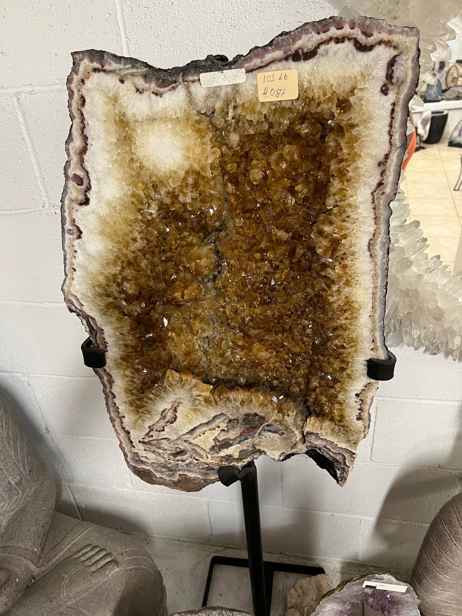 Citrine clusters on stand – view 8