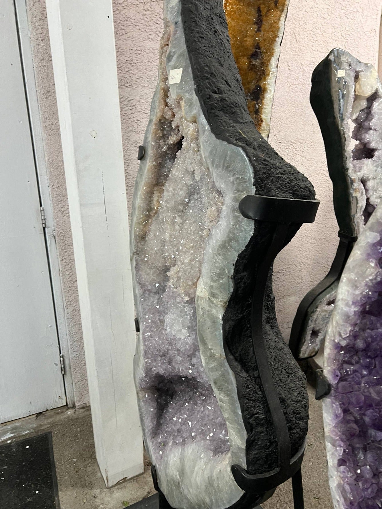 Large Amethyst cluster on stand – view 2