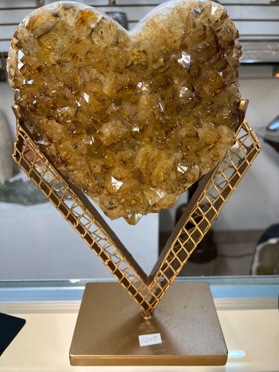 Citrine hearts with stands