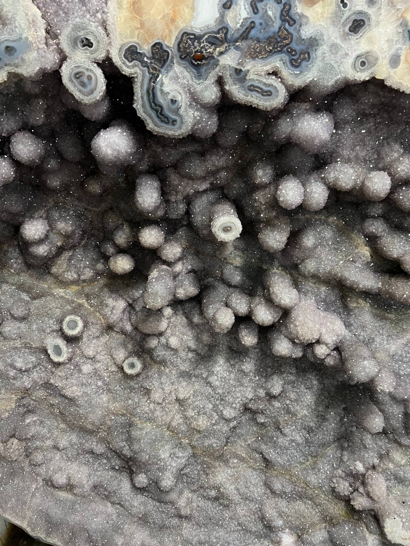 Large Amethyst Agate Slab – macro formations