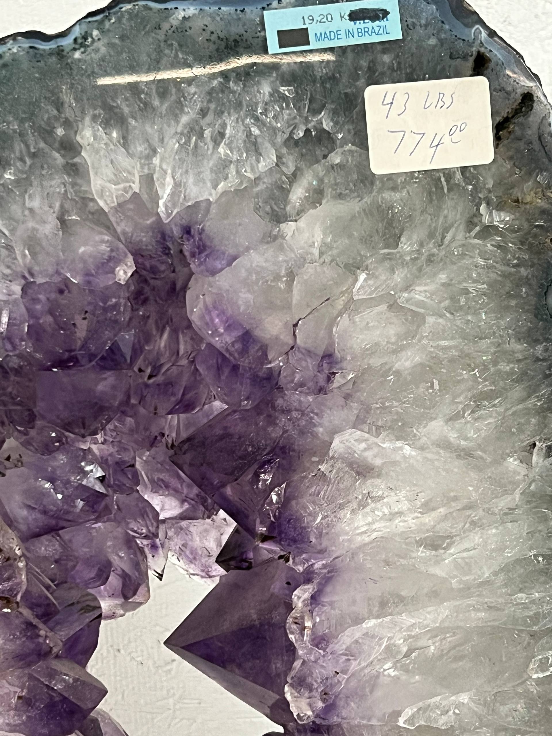 Amethyst geode cut piece on stand – view 6