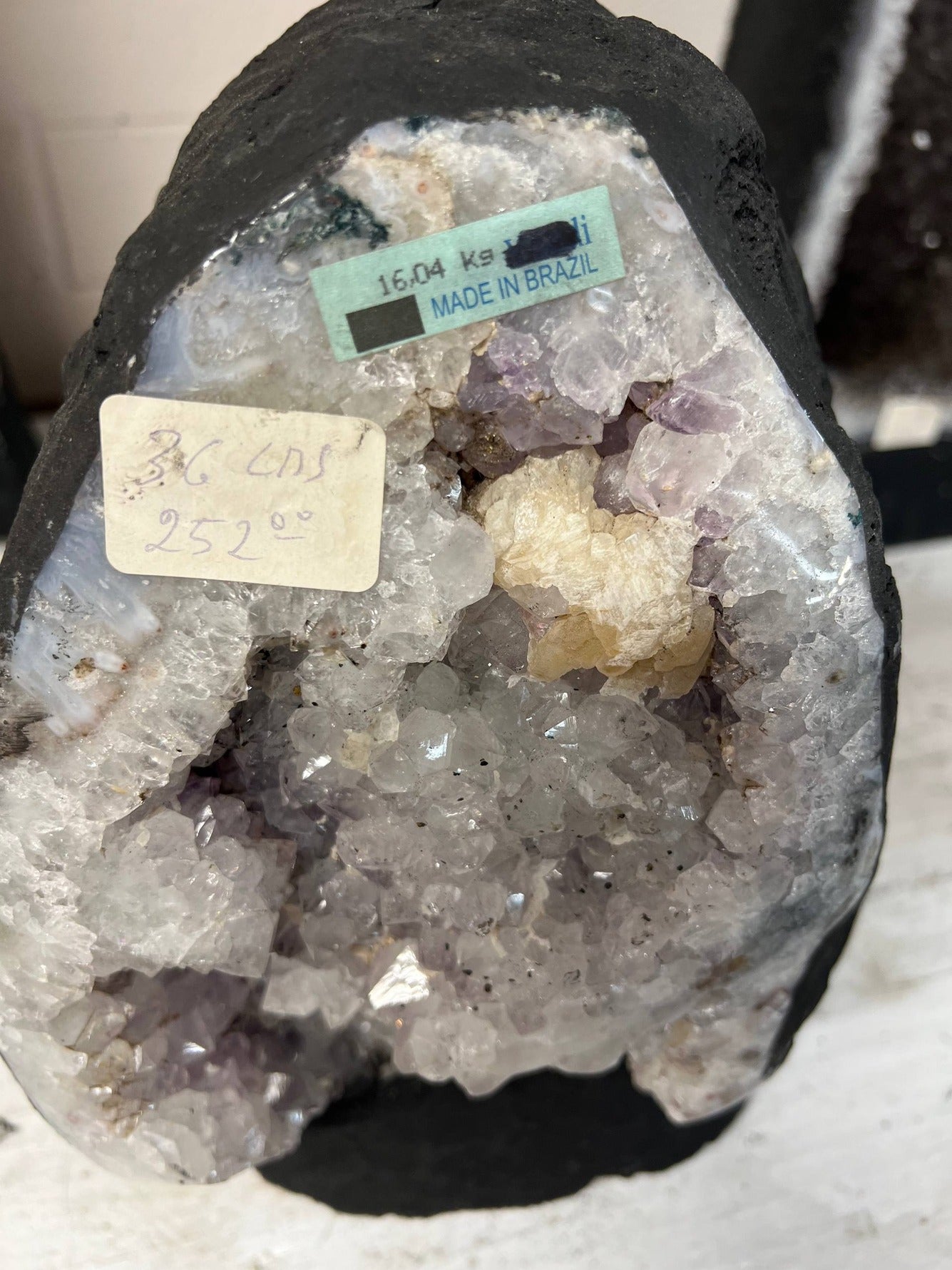 Amethyst Cathedral Geode with Calcite – view 3