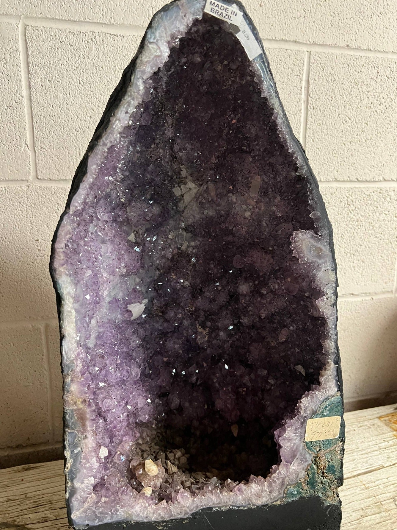 Beautiful dark color amethyst cluster on stand – view 3