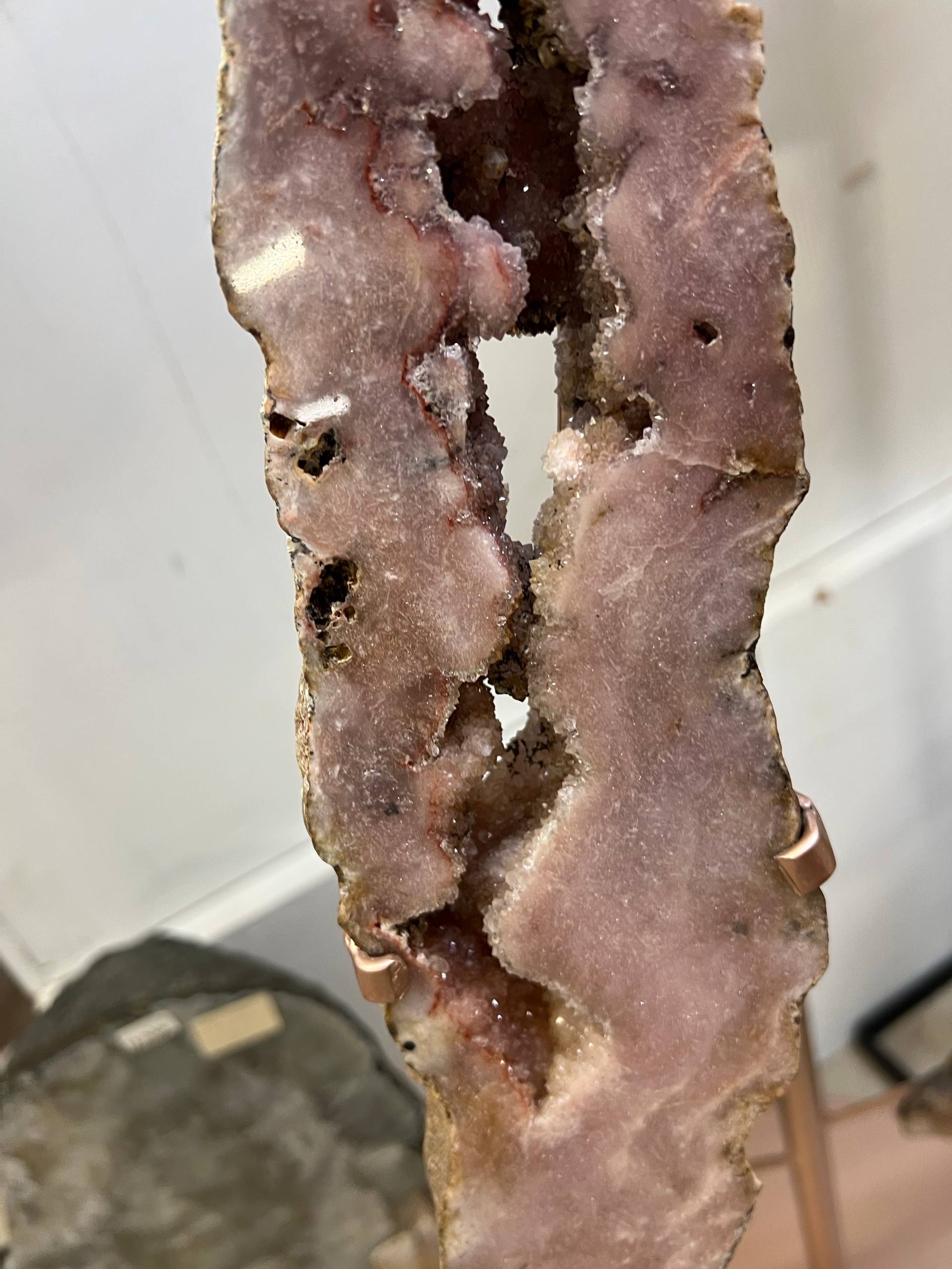 Pink amethyst on stand – view 5