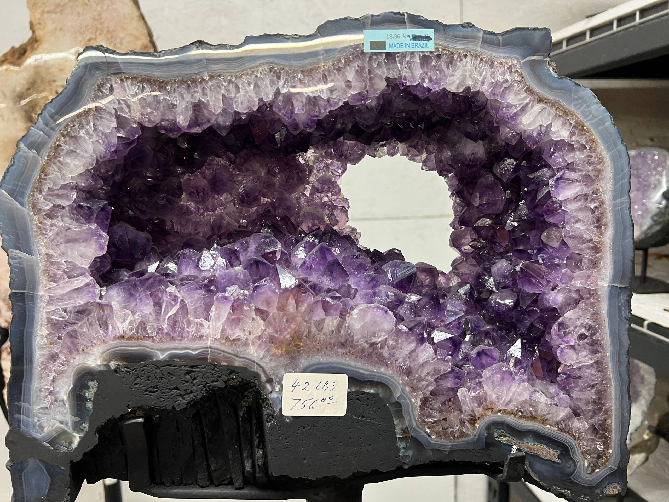 Beautiful geode on stands for display – view 5