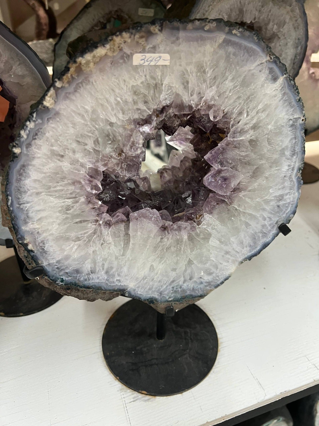 Amethyst Geode Mirror on Stand – view 4