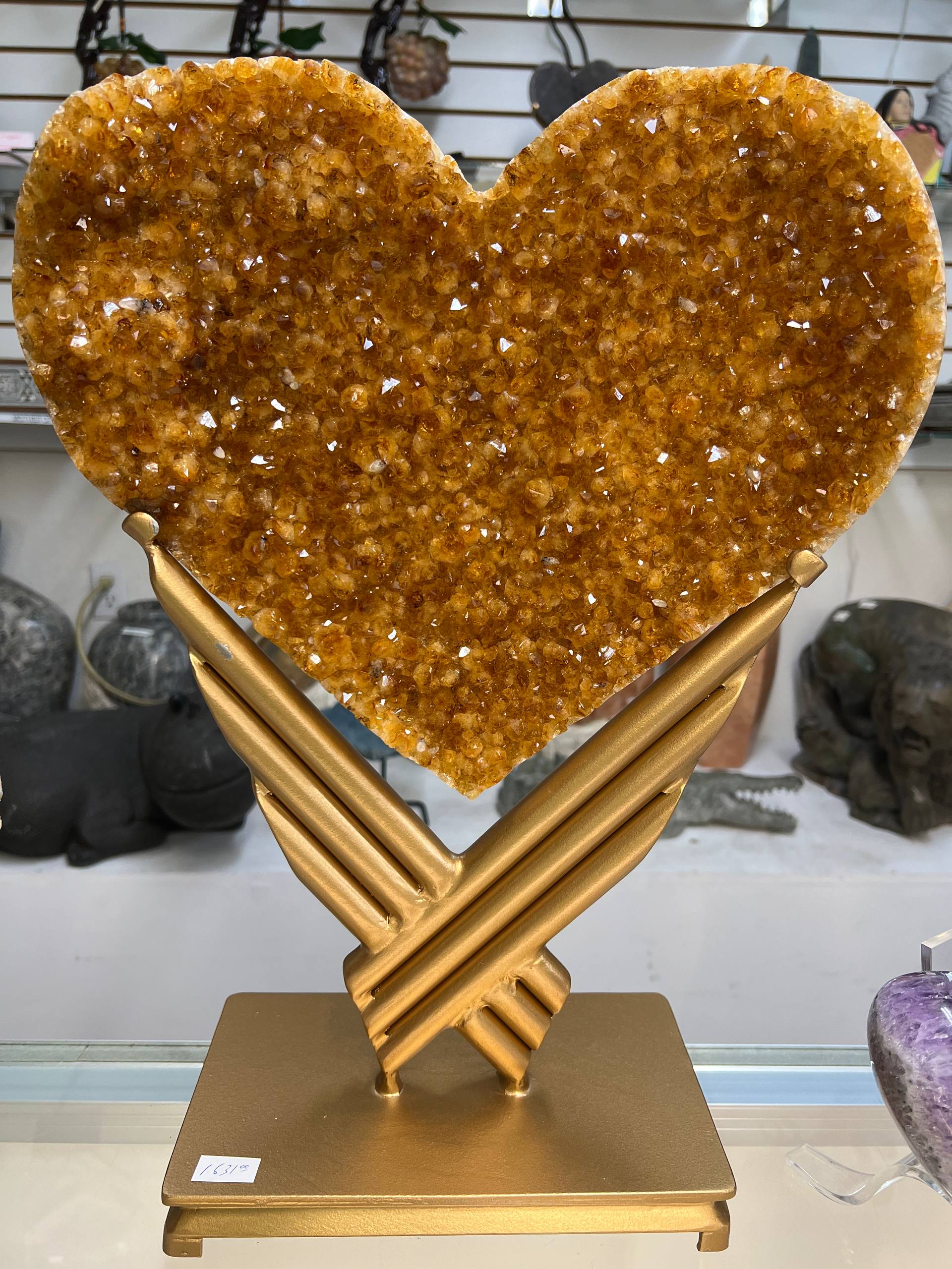 Citrine hearts on stand – view 6