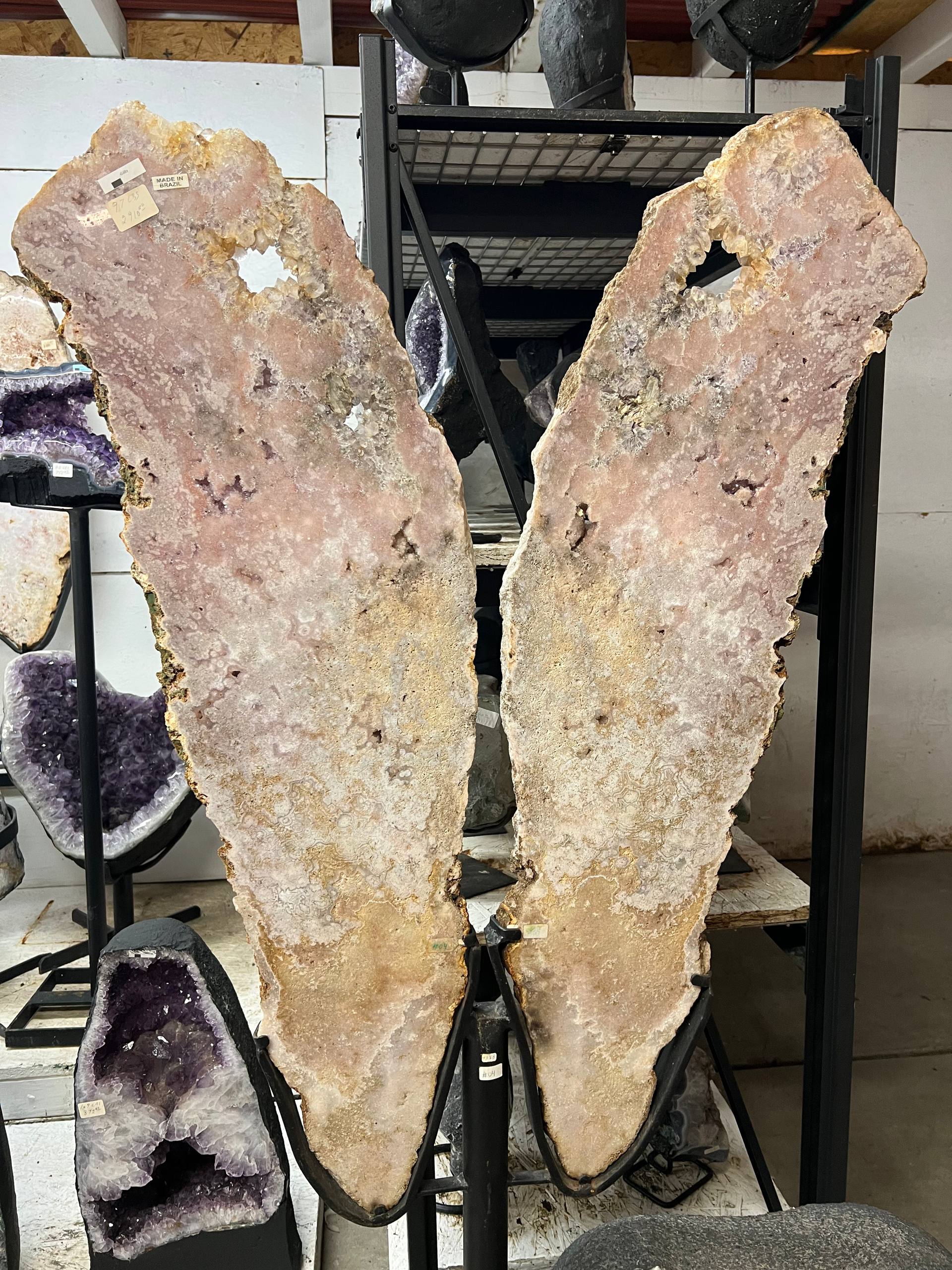 Rose amethyst wings on stand – view 7