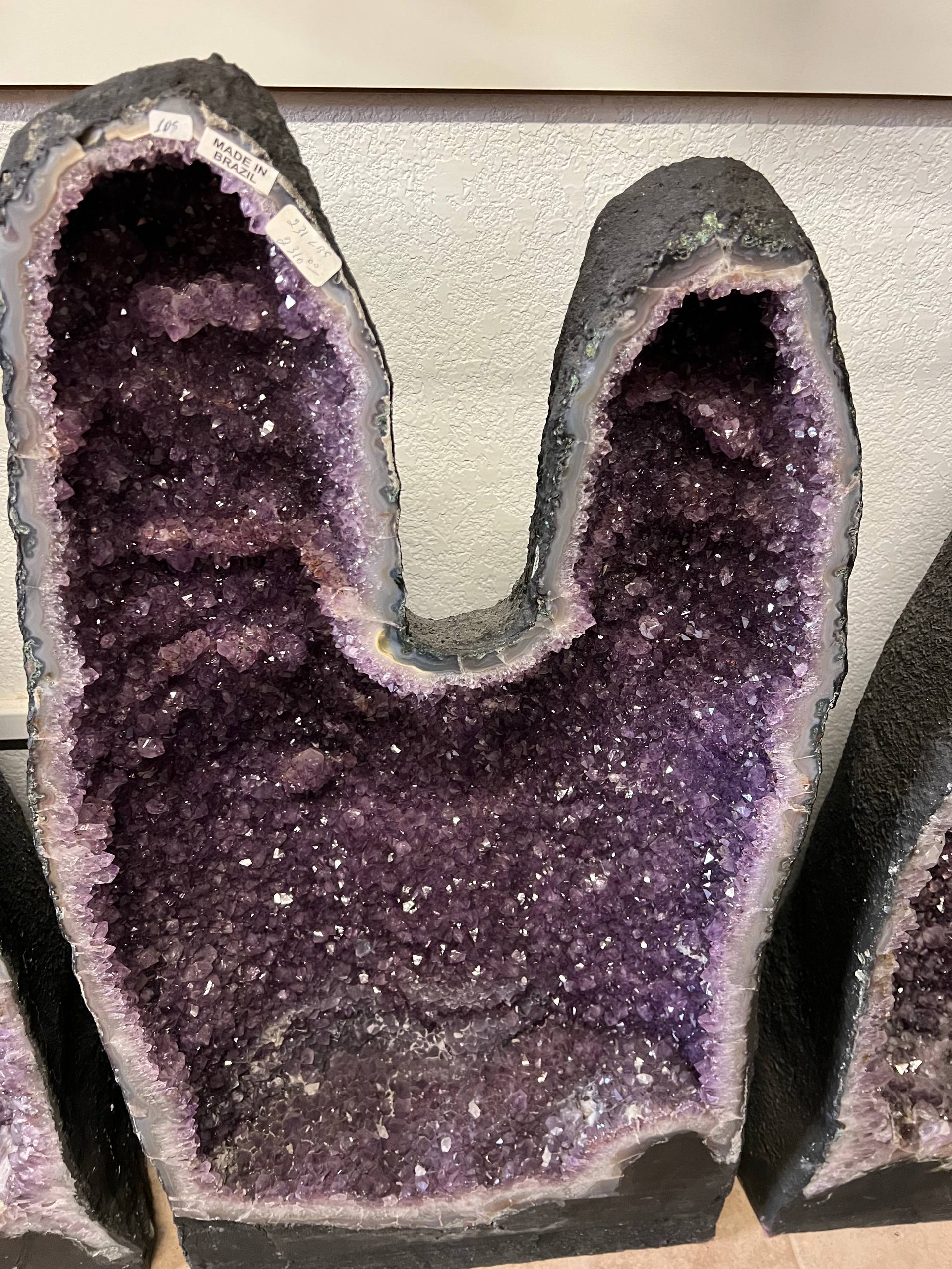 Twin amethyst tower geodes – view 10