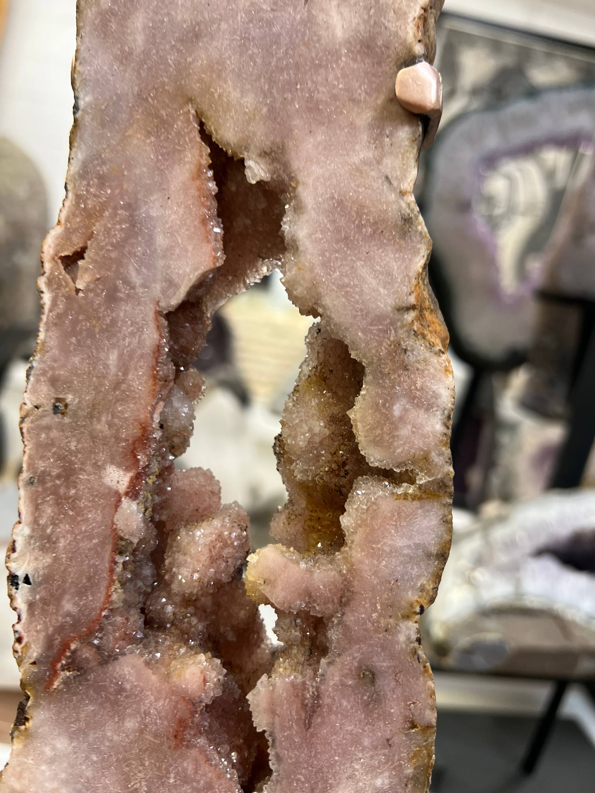 Pink amethyst on stand – view 8