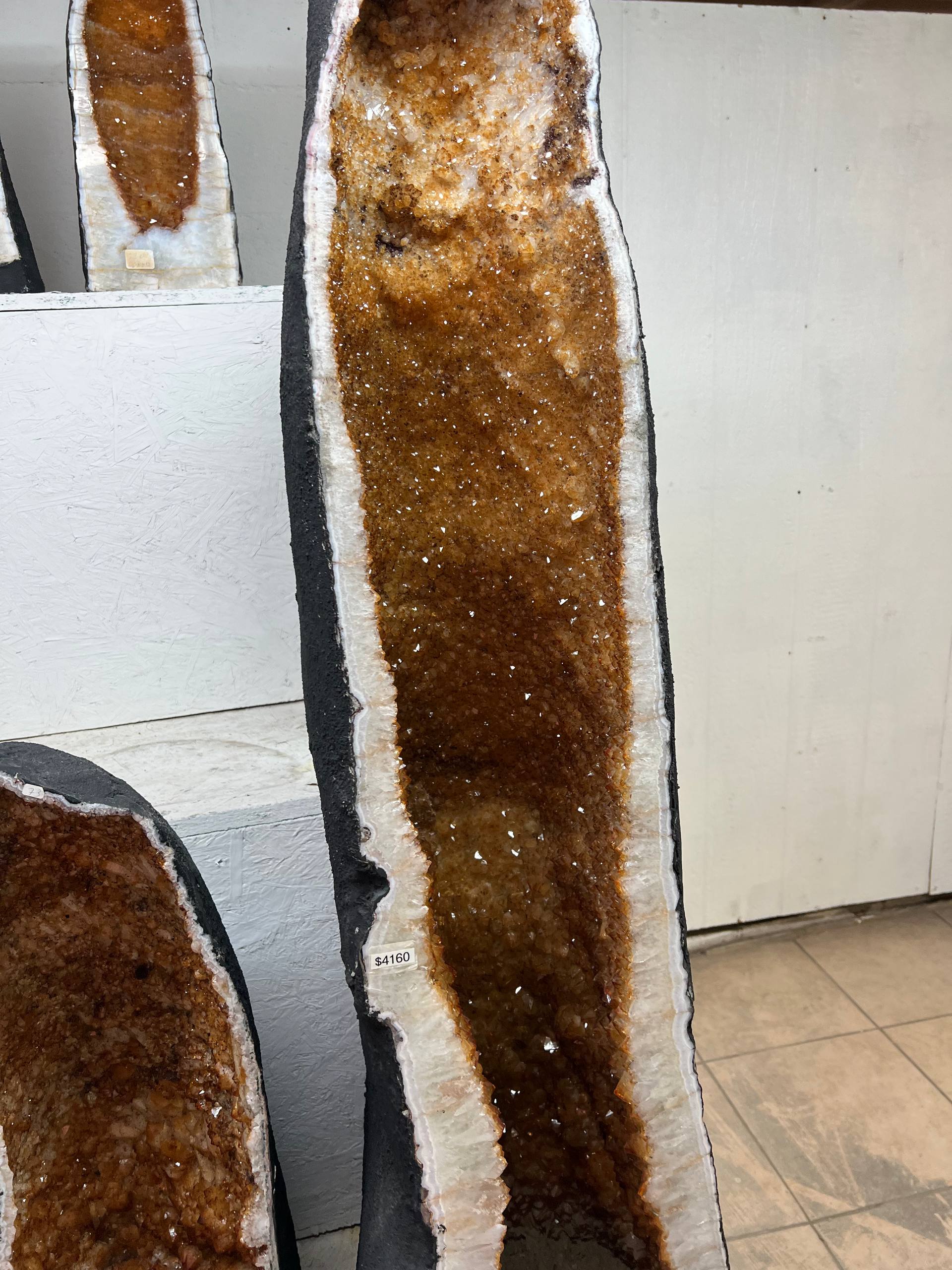 Big tall geode tower standing alone citrine – view 3