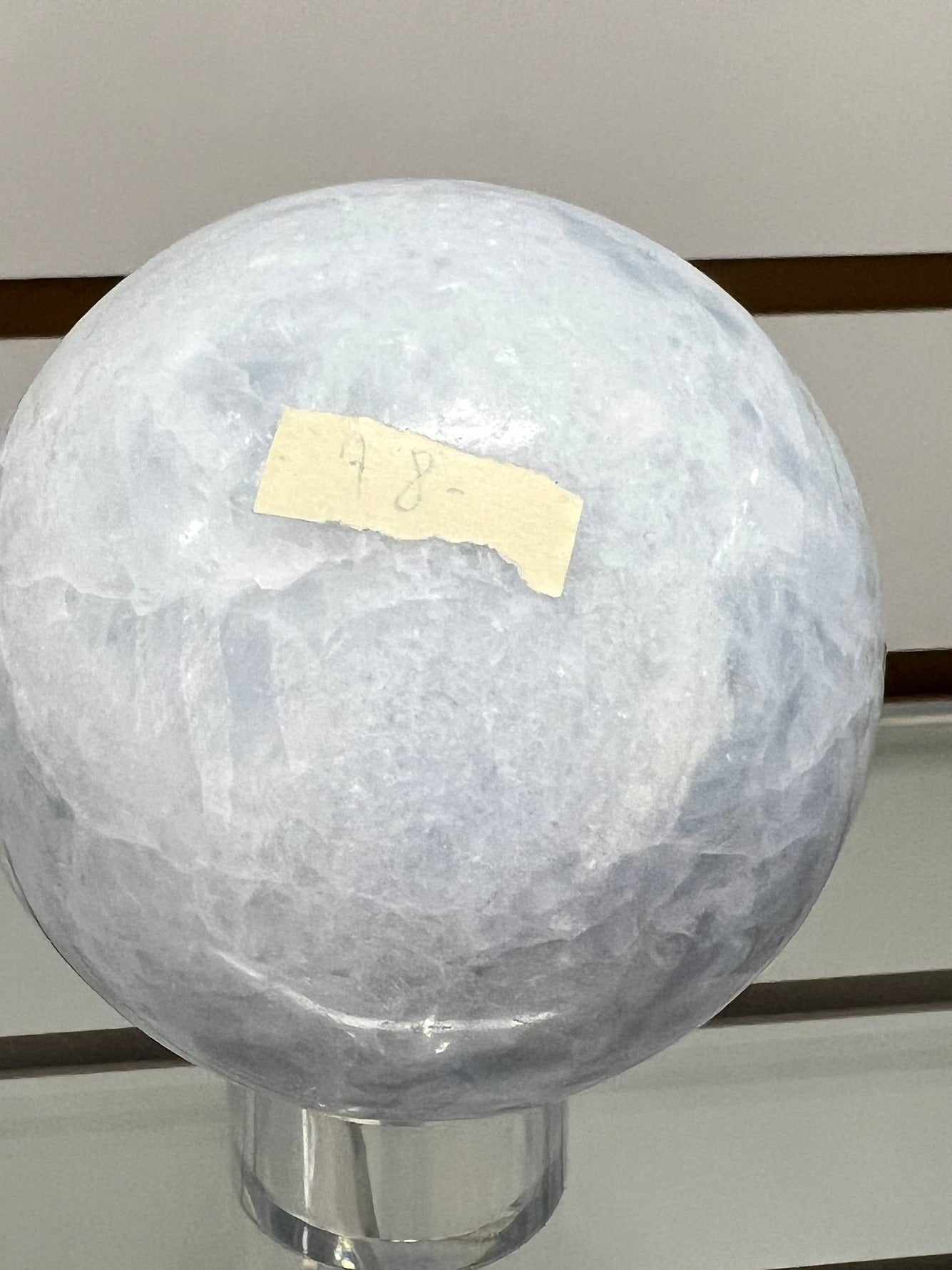 Blue calcite sphere – view 5