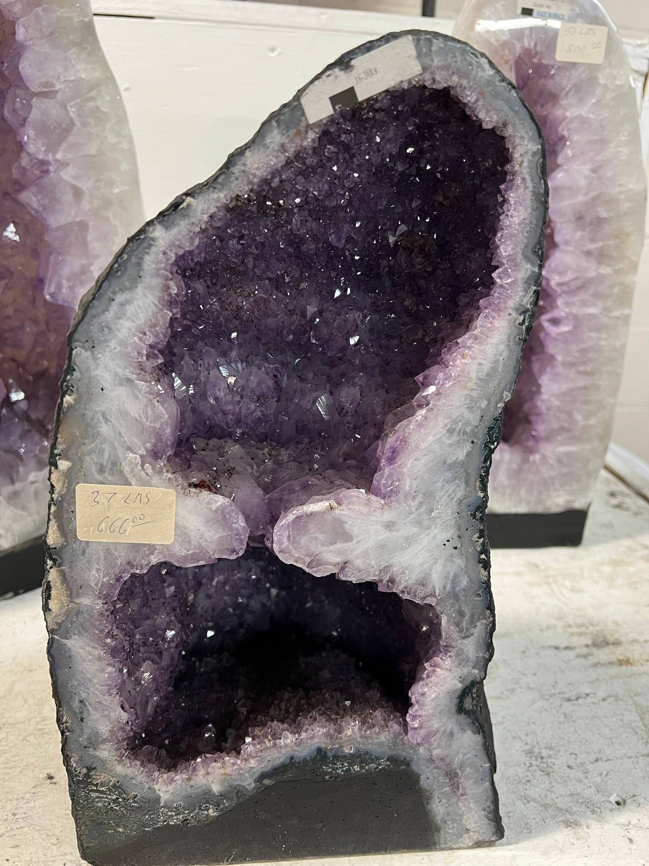 Amethyst Cathedral Geode Dual Chamber – full front view