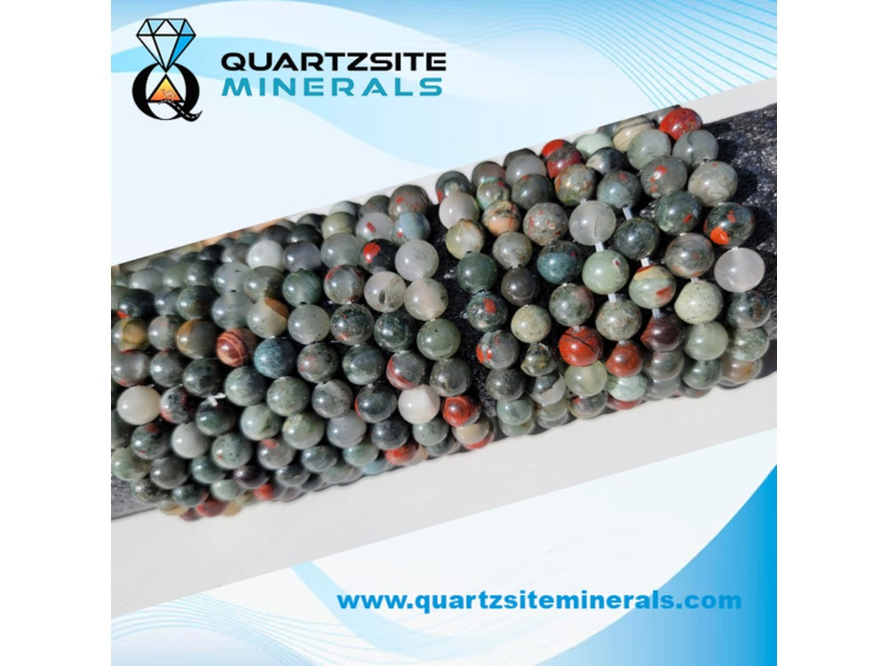 African blood stone round beads Stretch bracelets