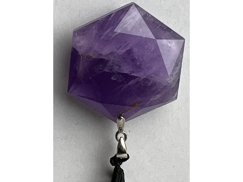 Amethyst hexagon crystal pendant