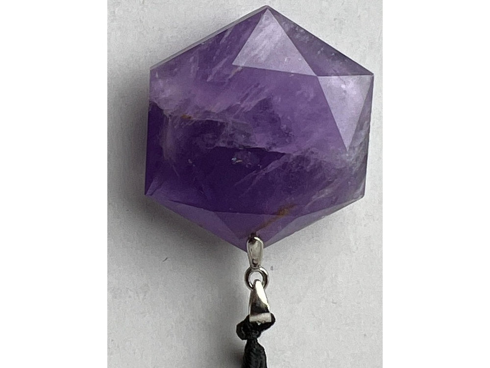 Amethyst hexagon crystal pendant