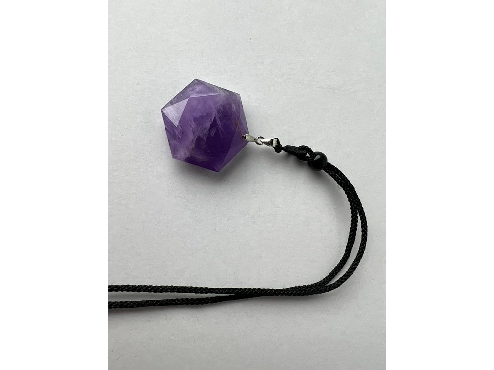 Amethyst hexagon crystal pendant