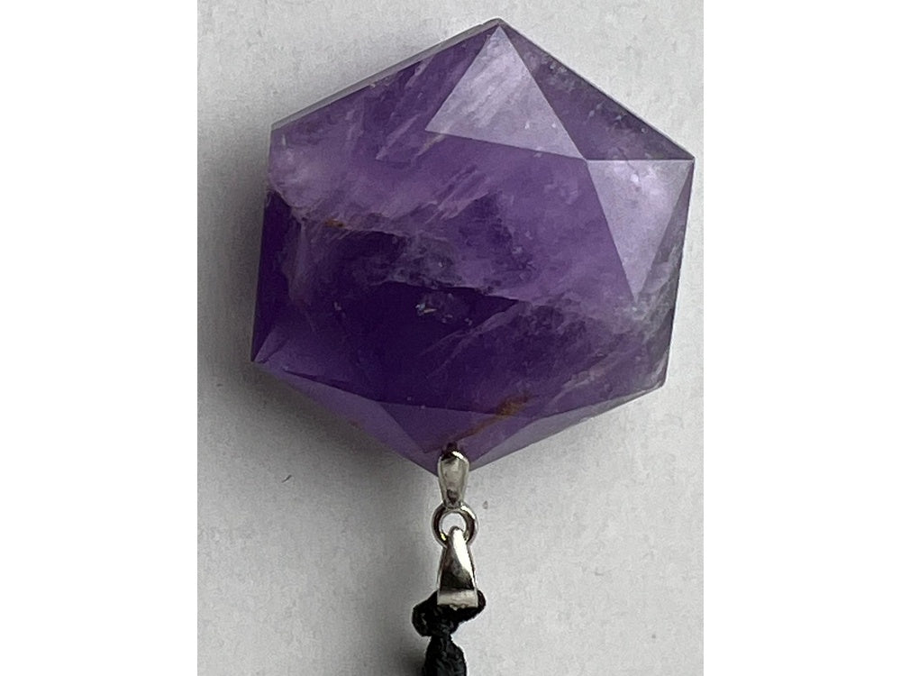 Amethyst hexagon crystal pendant