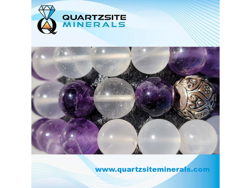 Amethyst with Moonstone Large Beads