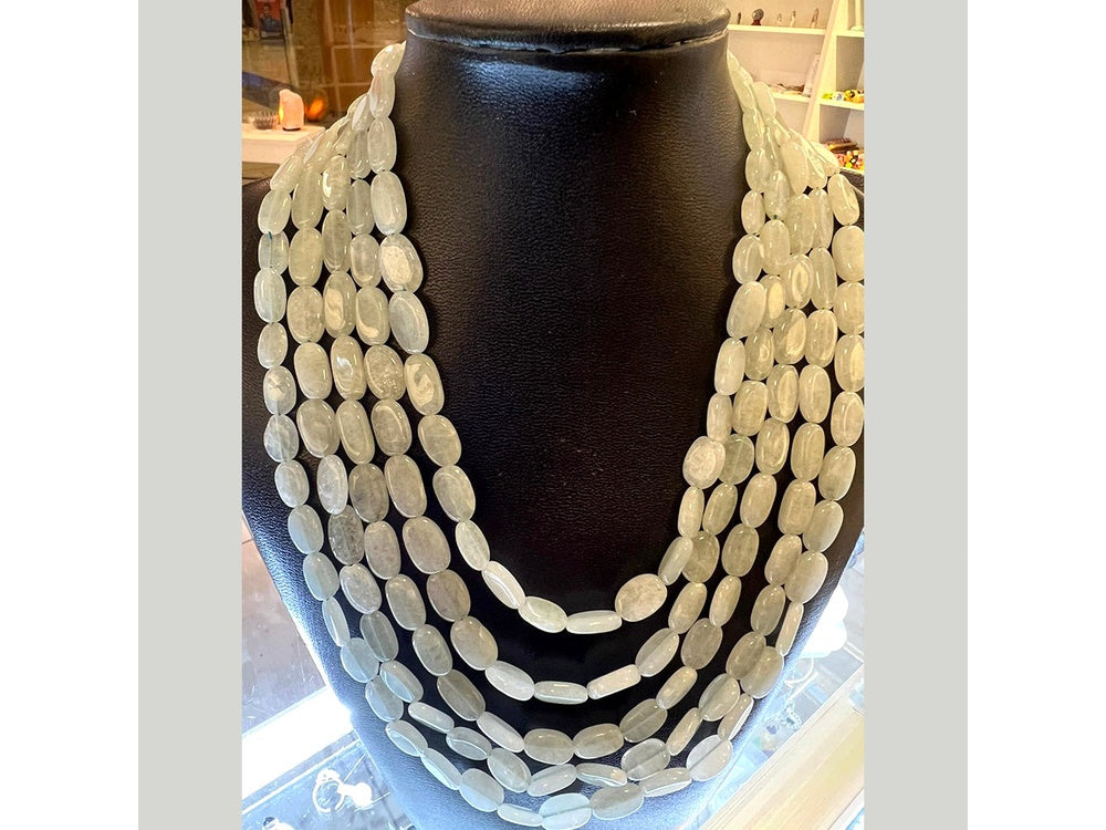Aquamarine Crystal Beads Necklace