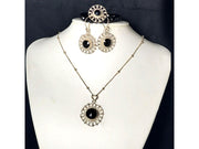 Black Tourmaline Handmade Necklace Set with 925 Silver