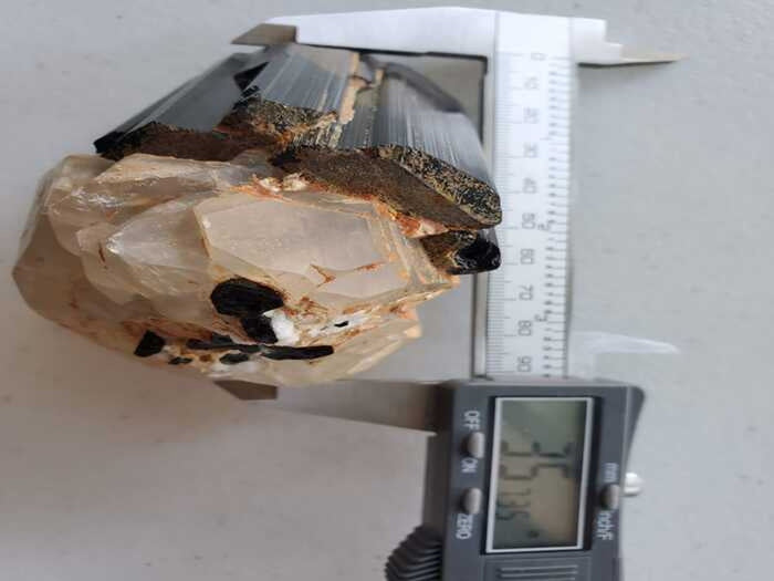 Black Tourmaline Crystal with Quartz Crystal