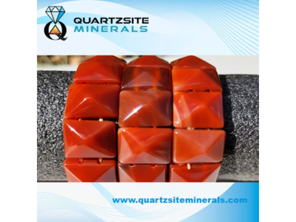 Carnelian square cube beads bracelets